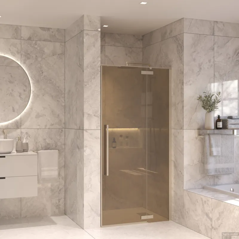 Lage Prijs Nisdeur Set Sanivo Vigo Champagne Glas 120x200 Chroom