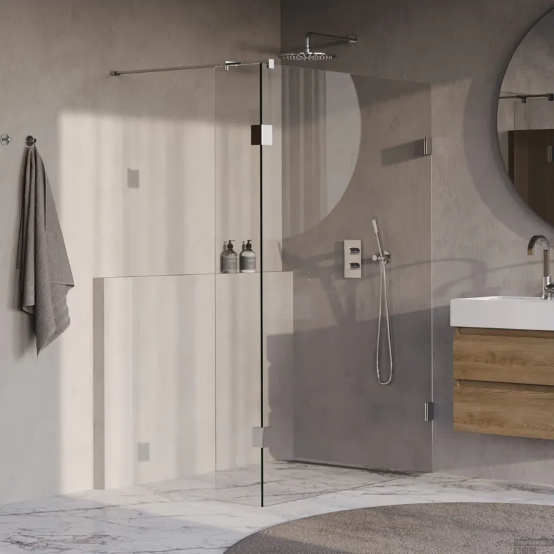 BRAUER Void inloopdouche helder glas 130x200 met 30 zijwand incl. glascoating chroom Veilige Betaling
