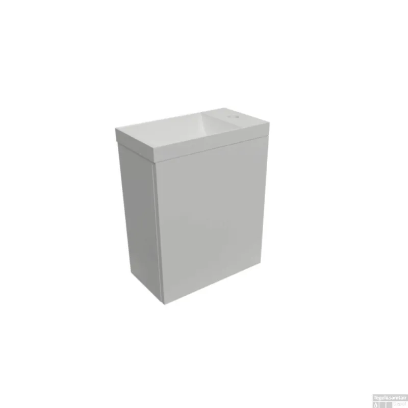 Fonteinset BWS Luna 54,3x39,7x21,8 cm Glans Wit Met Marble Fontein Met Overloop Glans Wit Uitverkoop