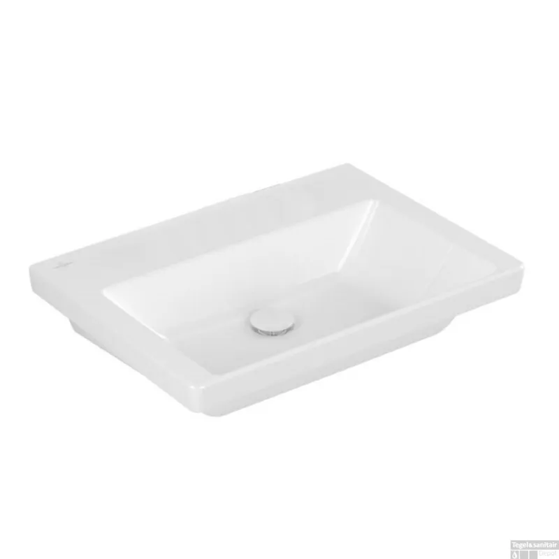 Finale Uitverkoop Wastafel Villeroy & Boch Subway 3.0 Zonder Kraangat Zonder Overloop 65x47x16.5 cm Wit Alpin