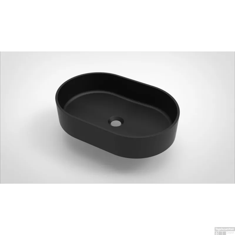 Opbouw Waskom Arcqua Case Ovaal 55x36 cm Mat Zwart Beste Prijs