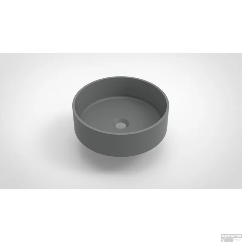Opbouw Waskom Arcqua Case Rond 40 cm Mat Grijs Beperkte Voorraad
