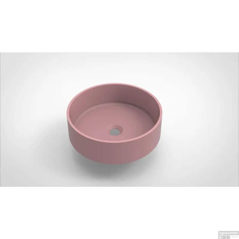 Opbouw Waskom Arcqua Case Rond 40 cm Mat Roze Laatste Versie