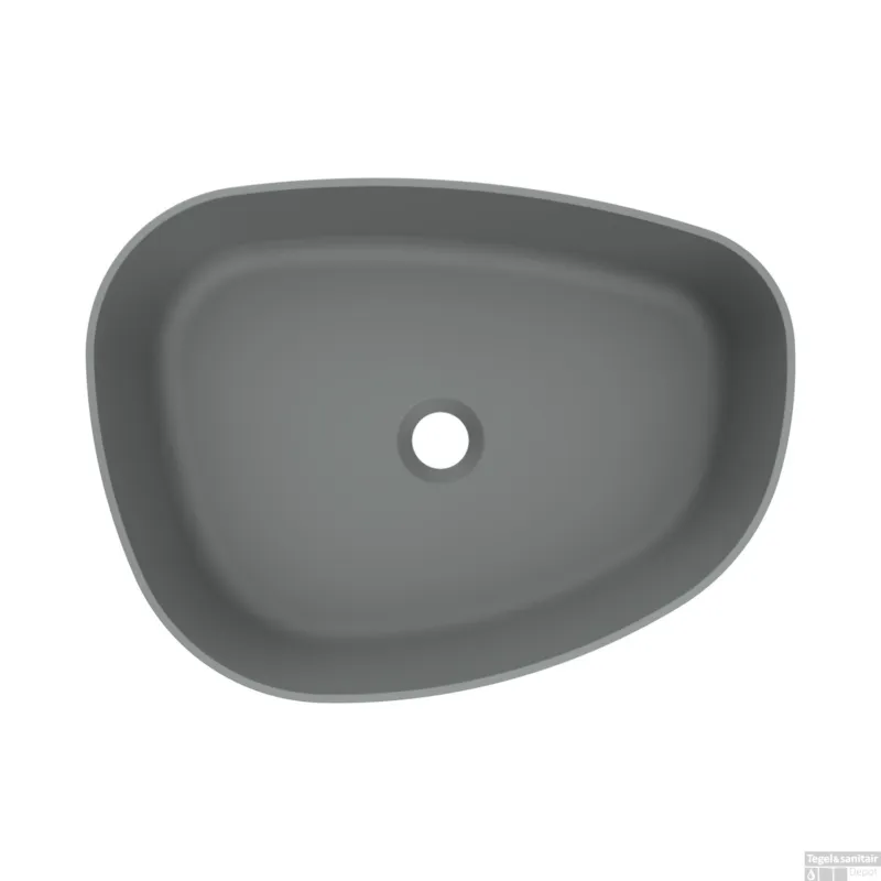 Aanbieding Waskom Arcqua Rocker Cast Marble 50x37 cm Organisch Links Mat Grijs