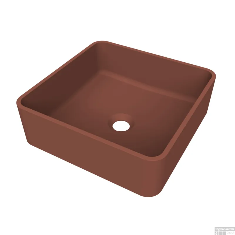 Actieprijs Arcqua Case Opbouw Waskom Vierkant 37x37 Mat Terracotta