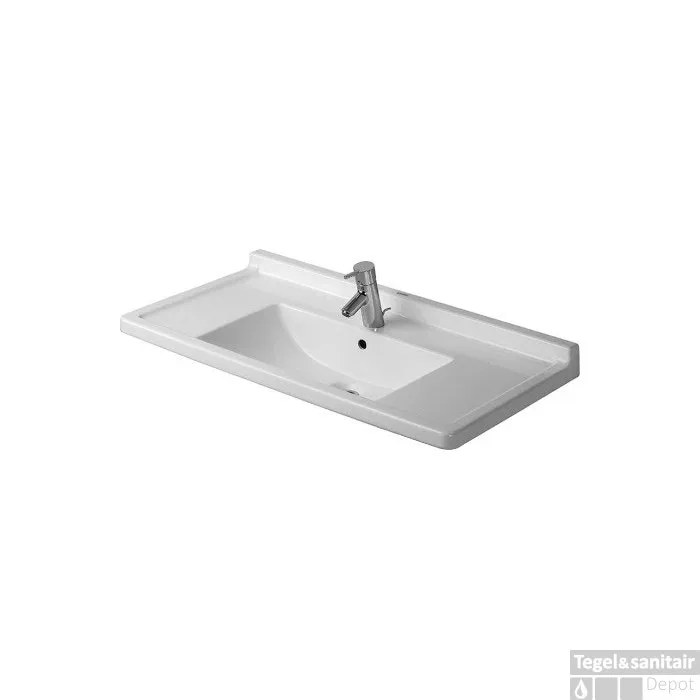 Dagaanbieding Duravit Starck 3 Wastafel 85x48.5x22.5 cm Rechthoek Keramiek Glanzend Wit