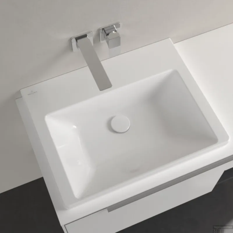 Wastafel Villeroy & Boch Subway 3.0 Geen Kraangat Geen Overloop 60x47x16.5 cm Wit Alpin Favoriet