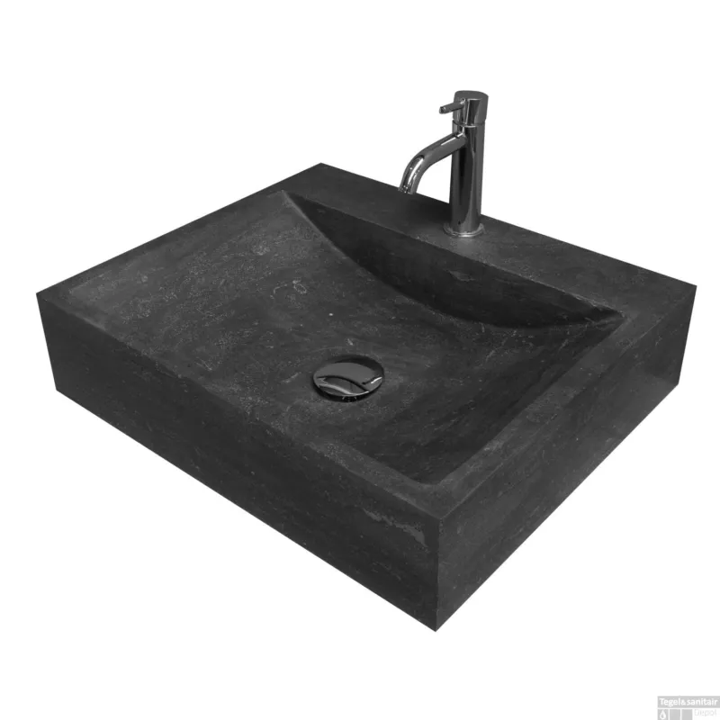 Hoge Kwaliteit Waskom BWS Salt 50x42x12 cm Hardsteen Zwart