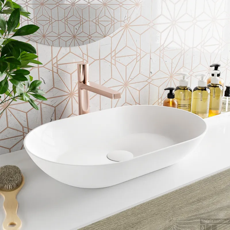 MONDIAZ ONNI Waskom solid surface 55cm kleur Talc / Talc Bestel Nu