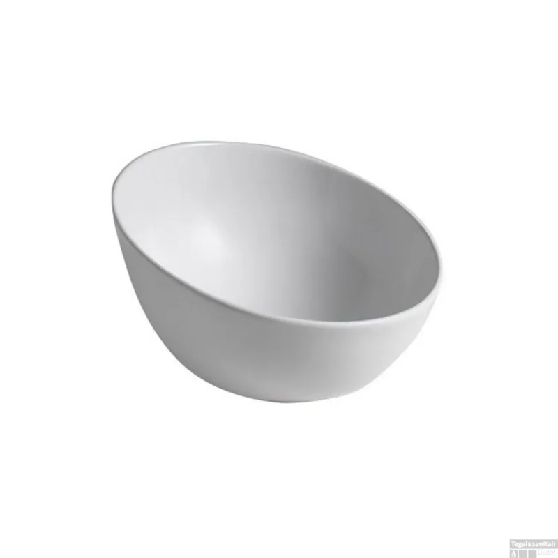 Waskom Sapho Dome Obliquo Rond 44.5 cm Keramiek Wit Hete Deal