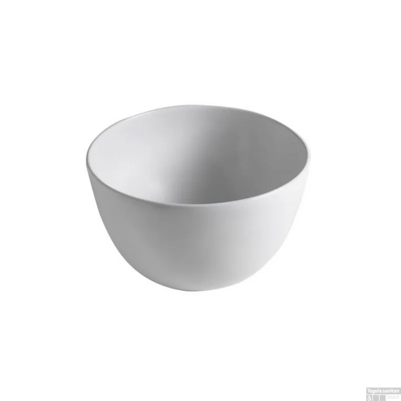 Superprijs Waskom Sapho Dome Rond 44.5x27 cm Keramiek Wit