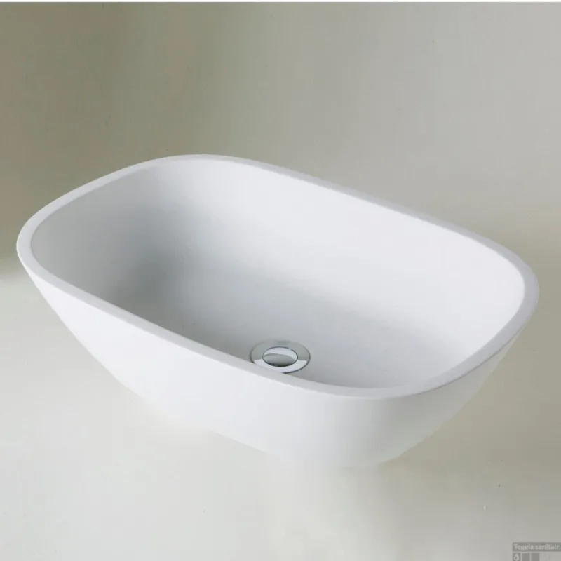 Beperkte Voorraad Waskom Opbouw Crosstone Solid Surface 53x36x13 cm Mat Wit