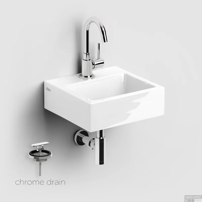 Actieprijs Fonteinset Clou Flush 1 Incl. Toebehoren 9x28 Cm Glanzend Wit