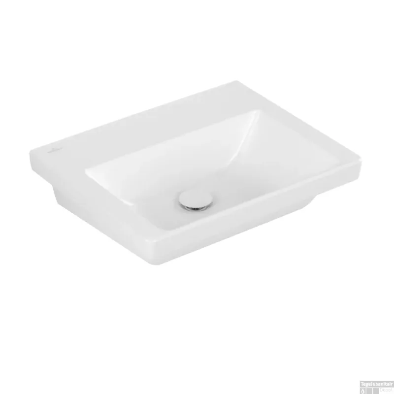 Korting Wastafel Villeroy & Boch Subway 3.0 Met CeramicPlus Zonder Kraangat Zonder Overloop 55x44x16.5 cm Stone White