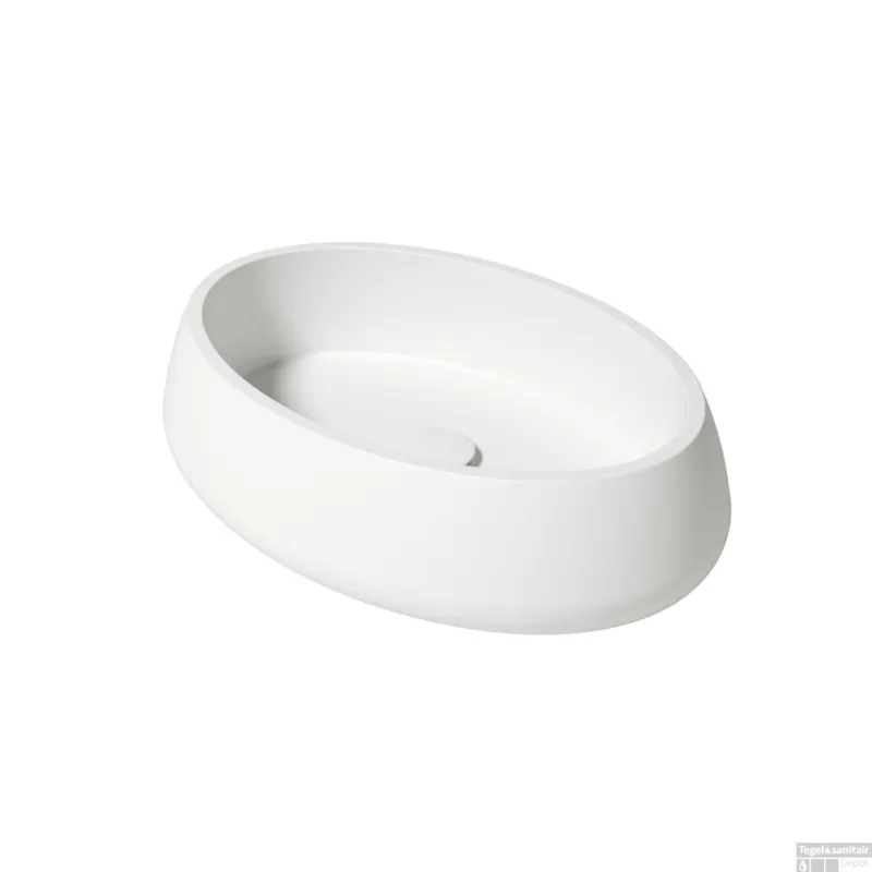 Rechtstreeks Van De Fabrikant Waskom Zydra Elipse 60x42 cm Glacier White