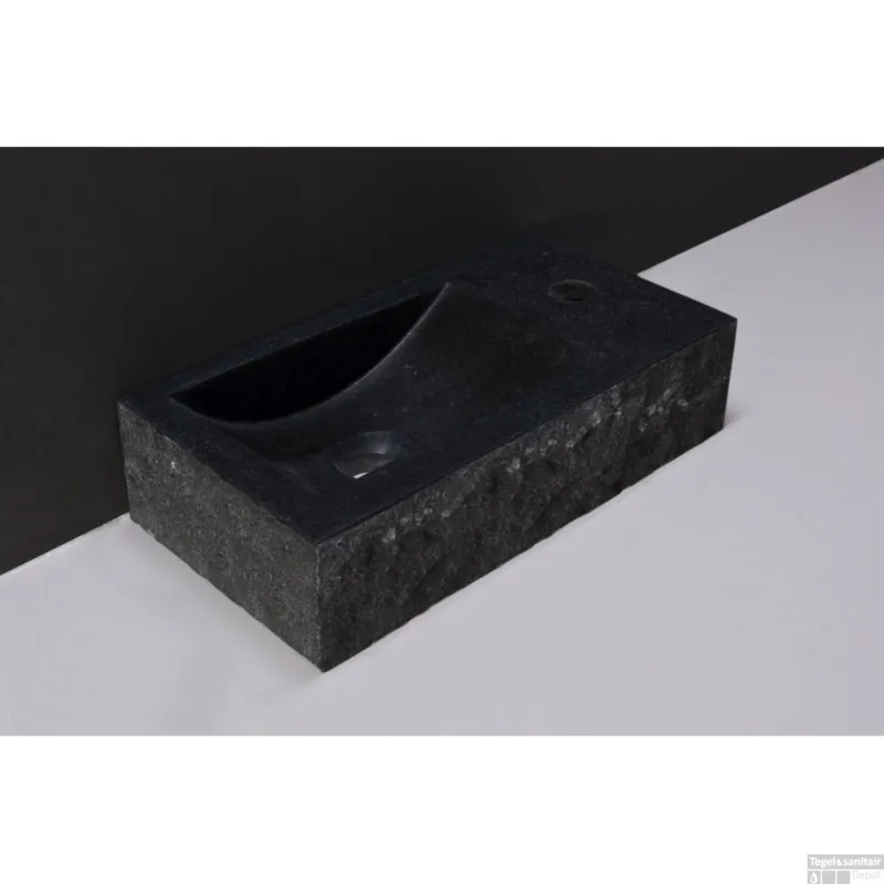 Fontein Forzalaqua Venetia Graniet Gezoet En Gekapt Zonder Kraangat Rechts 40x22x10 cm Express Levering