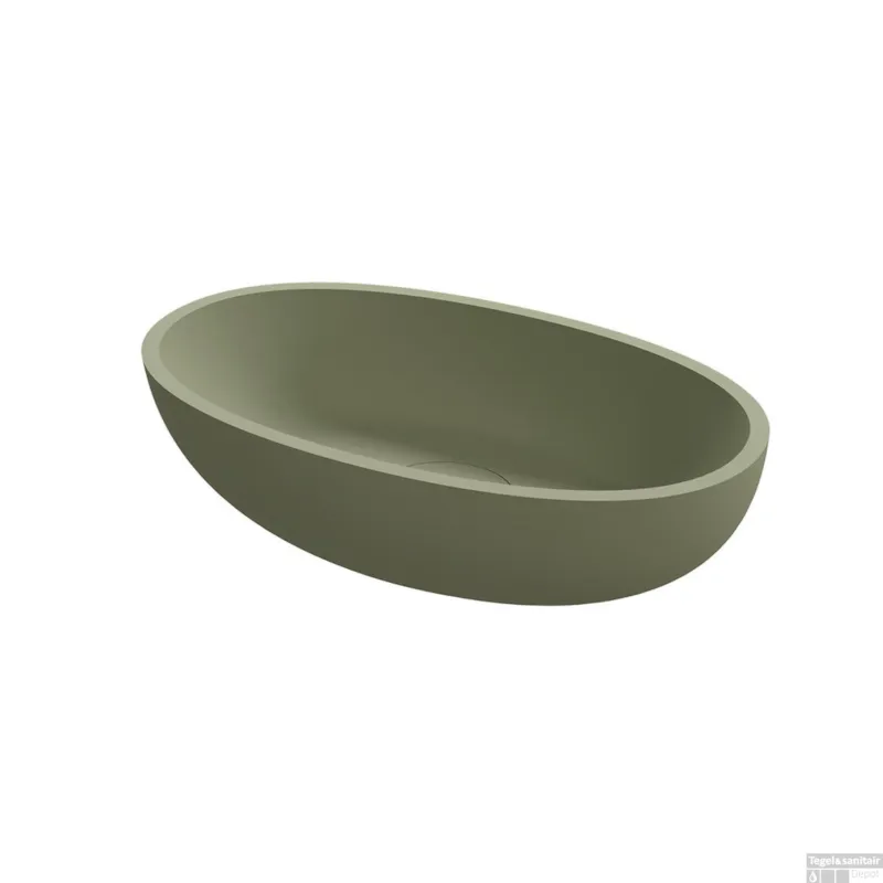 Weekendaanbieding Waskom Riho Escala 55x32 cm Solid Surface Mat Moss Green
