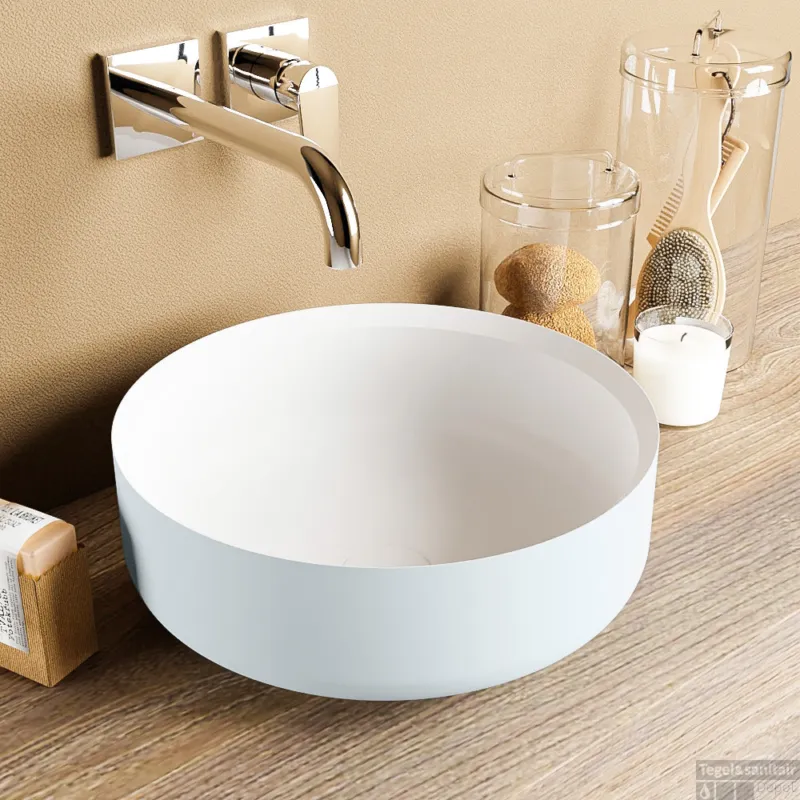 MONDIAZ COSS Waskom solid surface 36cm kleur Clay / Talc Gecertificeerd