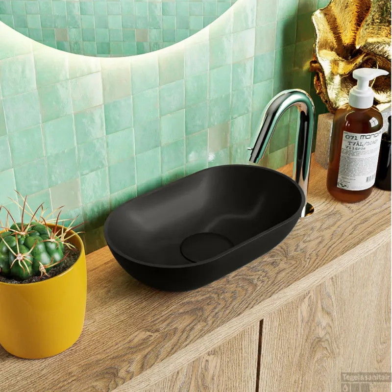 MONDIAZ POOLE solid surface opzetkom kleur Urban Urban. Afmeting 30x18x8cm Beperkte Voorraad