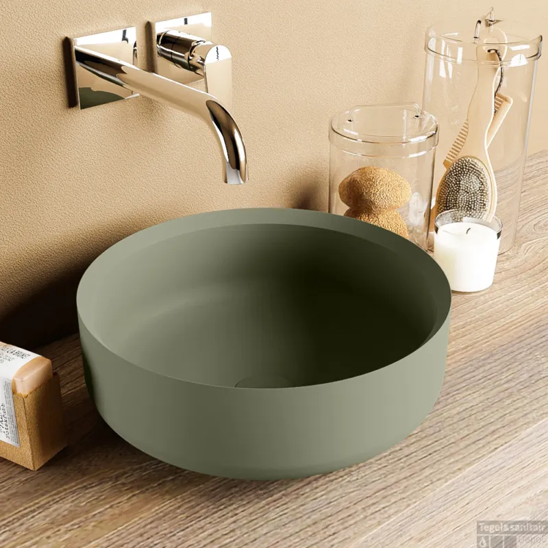 Op = Op MONDIAZ COSS Waskom solid surface 36cm kleur Army / Army