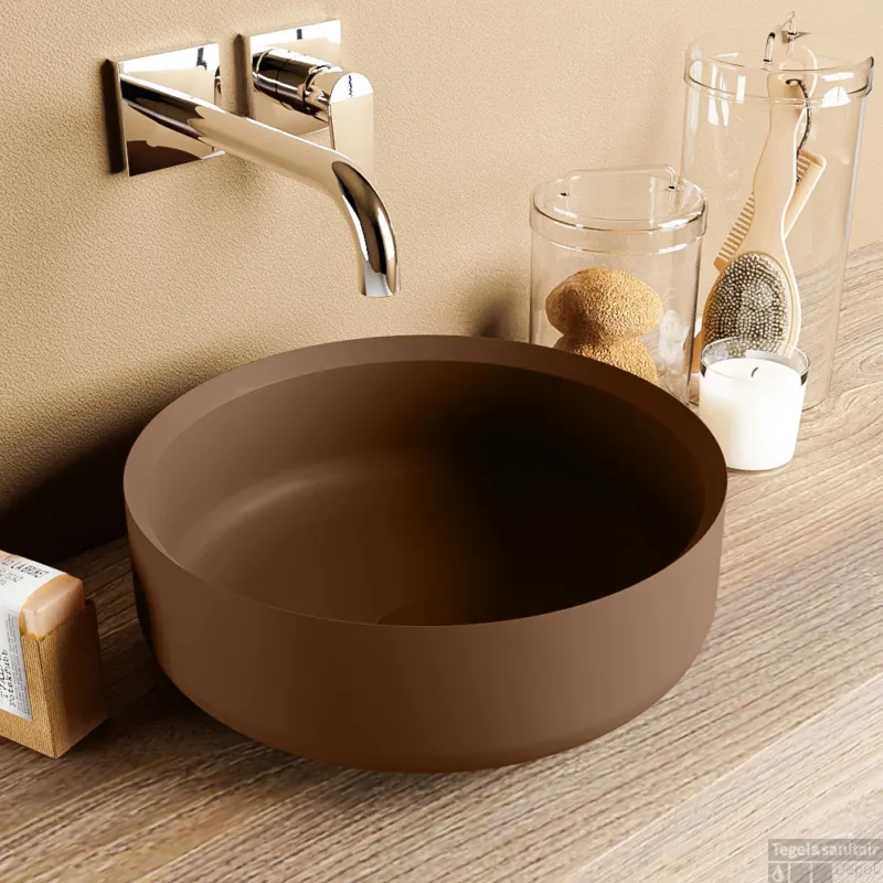 MONDIAZ COSS Waskom solid surface 36cm kleur Rust / Rust Hoge Kwaliteit