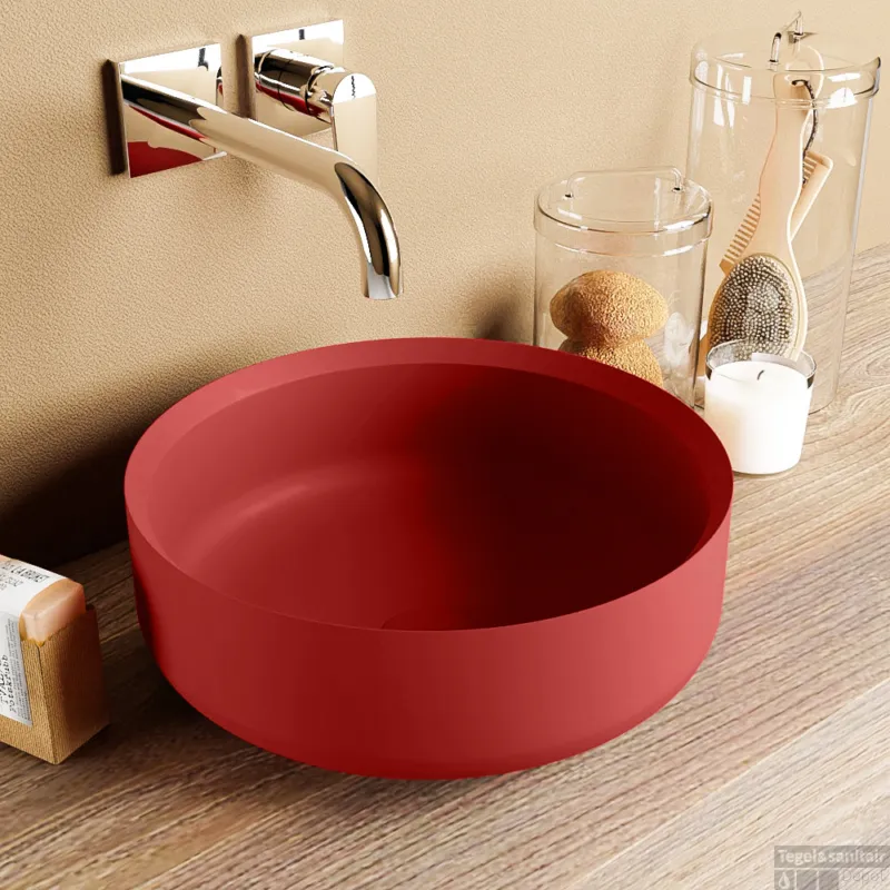 MONDIAZ COSS Waskom solid surface 36cm kleur Fire / Fire Gecertificeerd