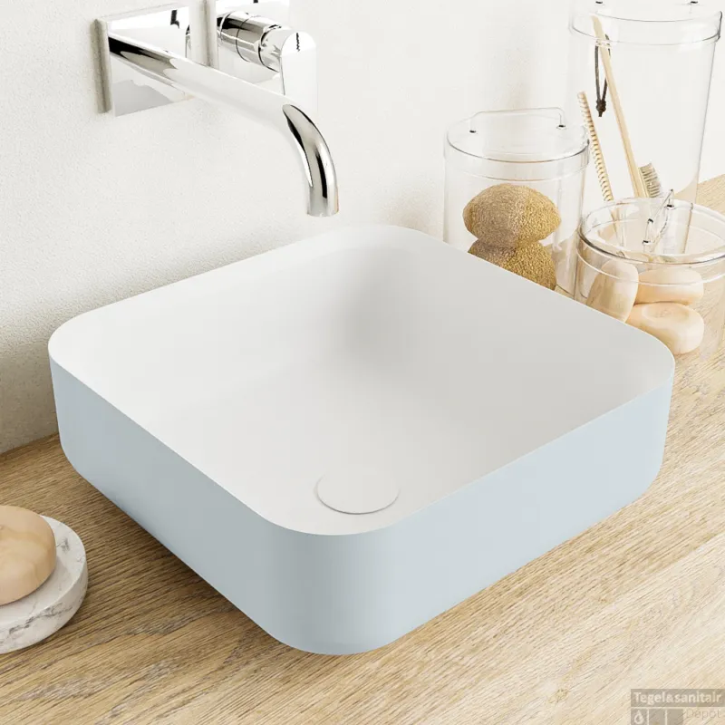 MONDIAZ BINX Waskom solid surface 36cm kleur Clay / Talc Betaalbaar