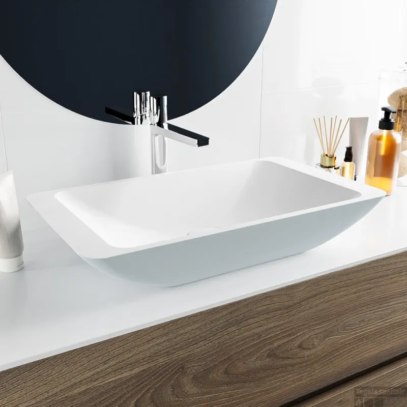 MONDIAZ TOPI Waskom solid surface 60cm kleur Clay / Talc Tijdelijk Beschikbaar