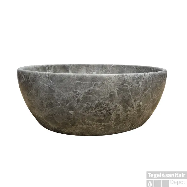 Waskom Sanilux Wander Marmer Rond Tundra Grey Beperkt Aanbod