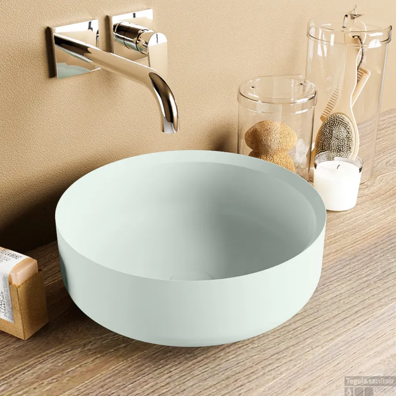 MONDIAZ COSS Waskom solid surface 36cm kleur Greey / Greey Meest Verkocht