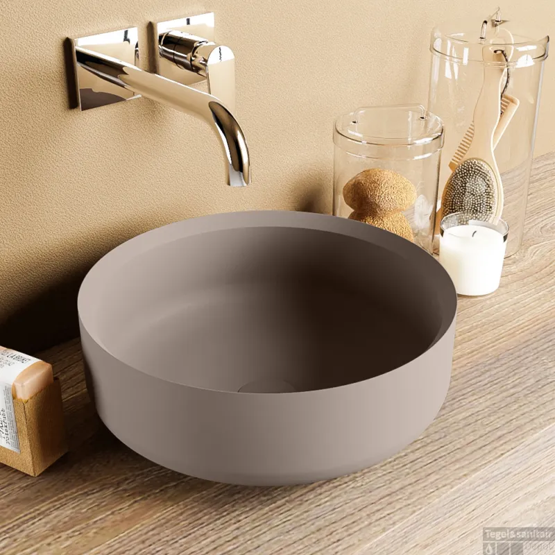 Weekendaanbieding MONDIAZ COSS Waskom solid surface 36cm kleur Smoke / Smoke