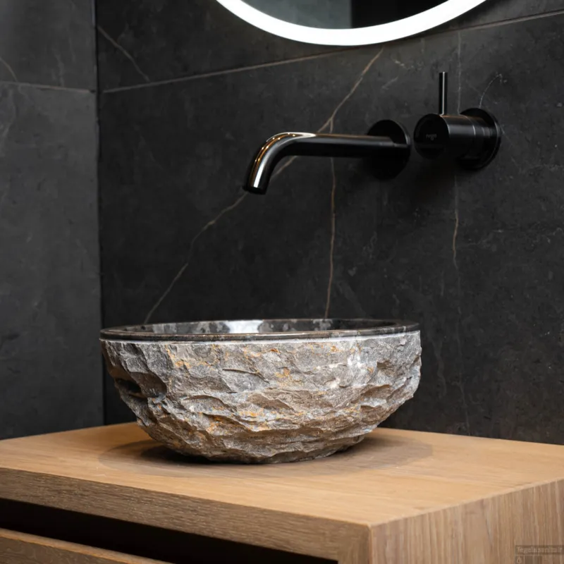 Betrouwbaar Waskom Loutro Petros Rond 30x30x14 cm Black