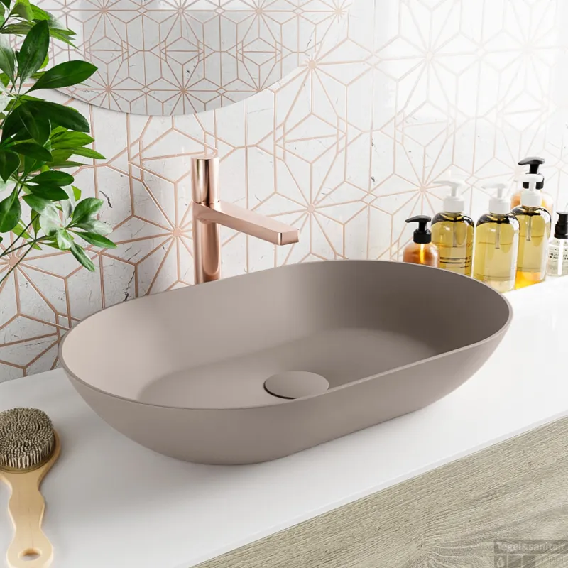 Uitverkoop MONDIAZ ONNI Waskom solid surface 55cm kleur Smoke / Smoke