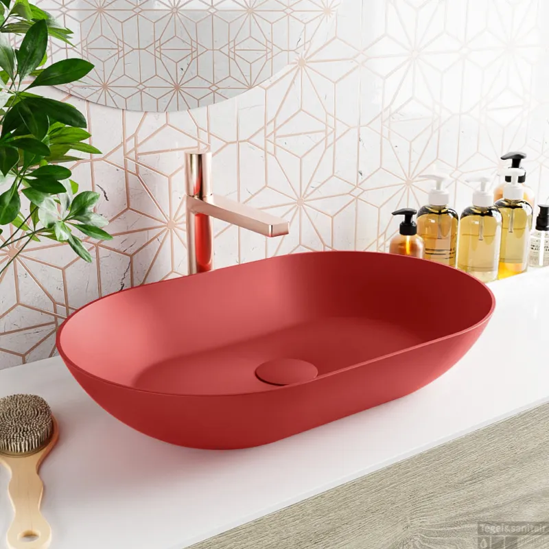 MONDIAZ ONNI Waskom solid surface 55cm kleur Fire / Fire Beste Prijs