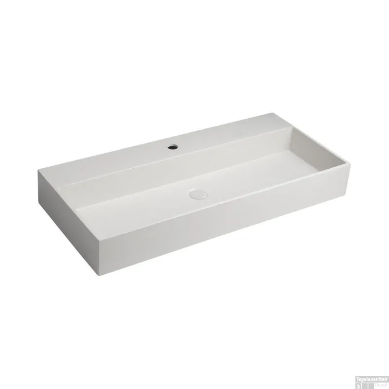 Lage Kosten Wastafel Sapho Quadrado 96x44 cm Wit