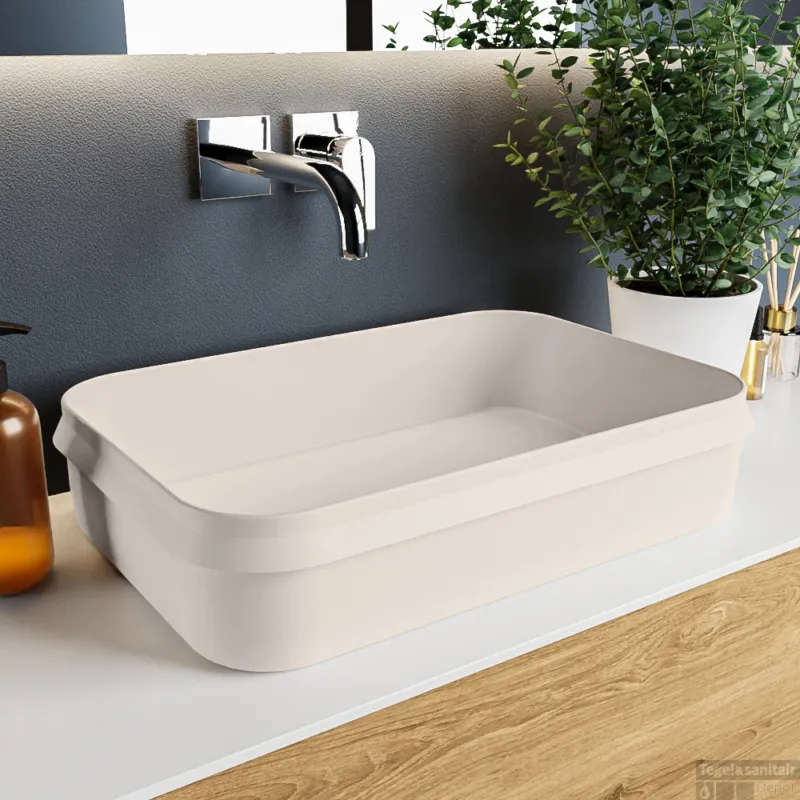 MONDIAZ ARVO Waskom solid surface 55cm kleur Linen / Linen Betrouwbaar