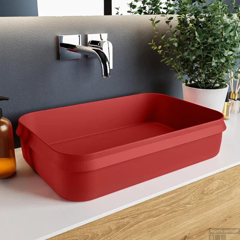 MONDIAZ ARVO Waskom solid surface 55cm kleur Fire / Fire Flitsaanbieding