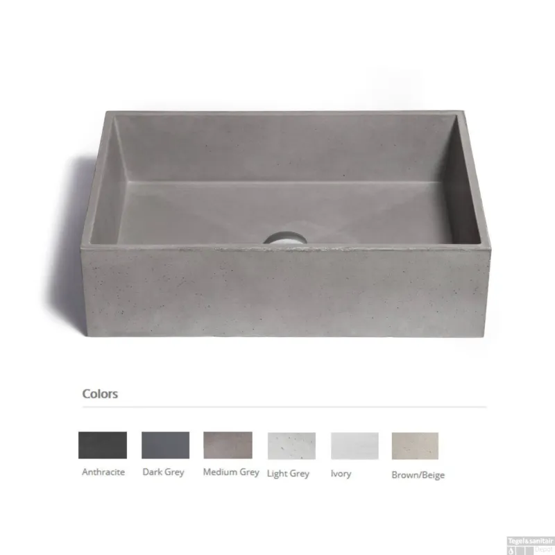 Aanbieding Opzet Wastafel Urbi et Orbi Immissio Beton 60x40x17 cm Antraciet