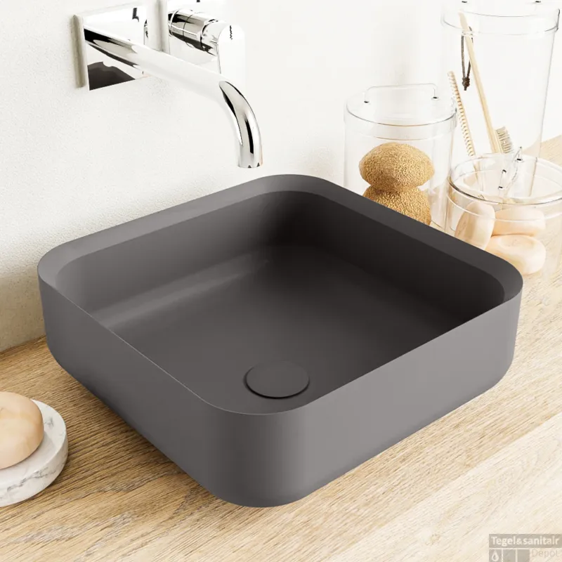 MONDIAZ BINX Waskom solid surface 36cm kleur DarkGrey / DarkGrey Snelle Levering