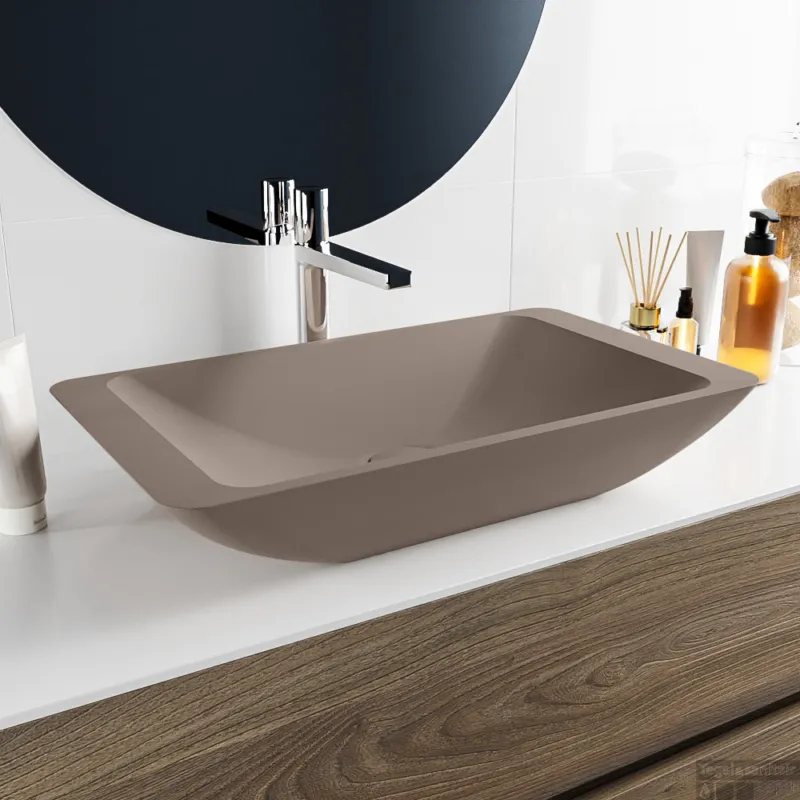 Shop Nu MONDIAZ TOPI Waskom solid surface 60cm kleur Smoke / Smoke