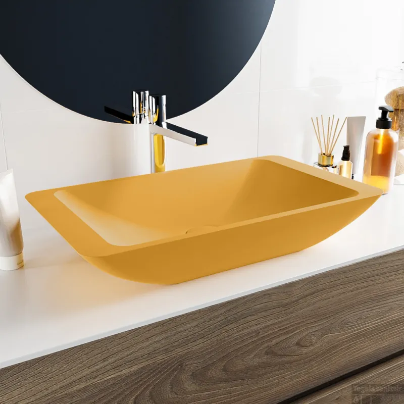 MONDIAZ TOPI Waskom solid surface 60cm kleur Ocher / Ocher Betaalbaar