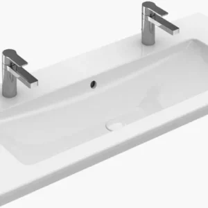 Villeroy & Boch Venticello Meubelwastafel 100x50 Cm.2x Kraangat M/overloop C+ Wit Gecertificeerd