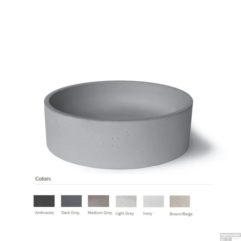Opzet Waskom Urbi et Orbi Circum 48S Beton Rond 39x12 cm Antraciet Betaalbaar