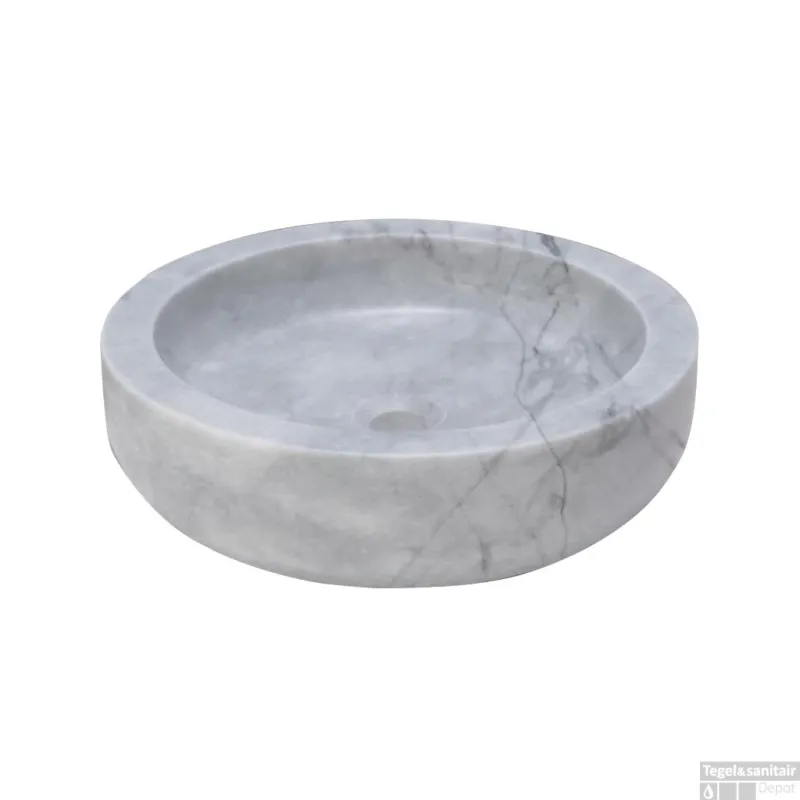 Waskom Forzalaqua Verona Carrara Rond Gepolijst 40x12x cm Tijdelijk Beschikbaar