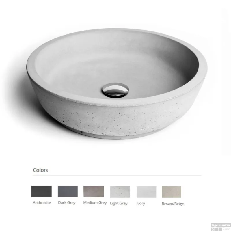 Direct Beschikbaar Opzet Wastafel Urbi et Orbi Circum Beton 42x12 cm Antraciet