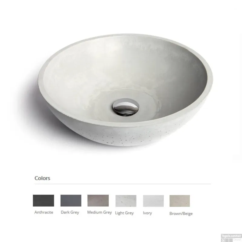 Meest Verkocht Opzet Wastafel Urbi et Orbi Circum Beton 40x15 cm Medium Grijs
