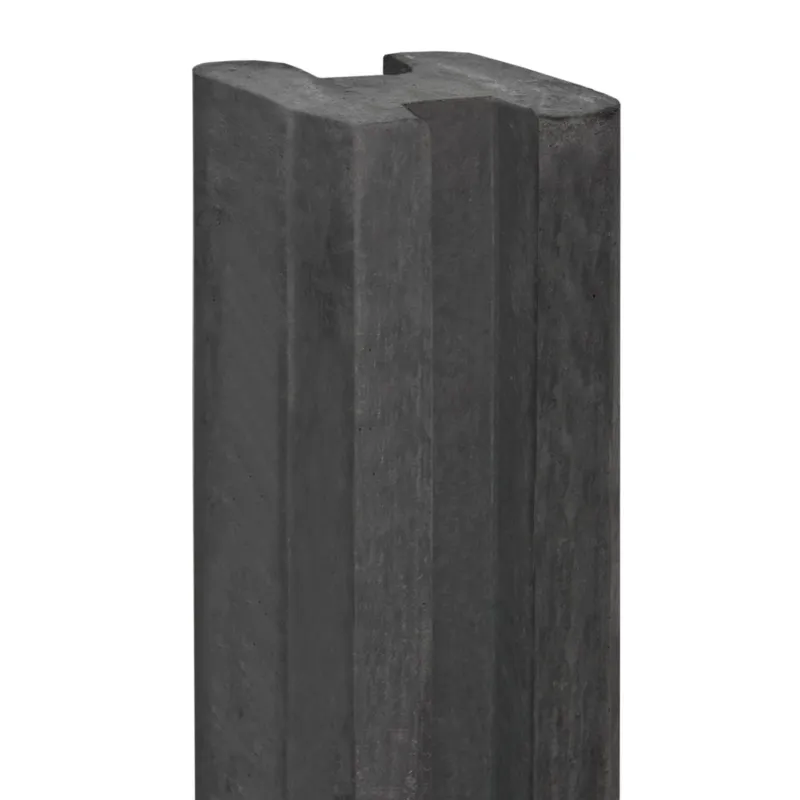 Sleufpaal Extra Dik | Hout Beton Schutting met Sleuf i.c.m. Tuinscherm | Antraciet - Sleufpaal Hoekmodel 11.5x11.5x280cm Gratis Retour
