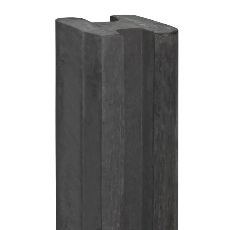 Sleufpaal Extra Dik | Hout Beton Schutting met Sleuf i.c.m. Tuinscherm | Antraciet - Sleufpaal T-model 11.5x11.5x280cm Beperkt Aanbod