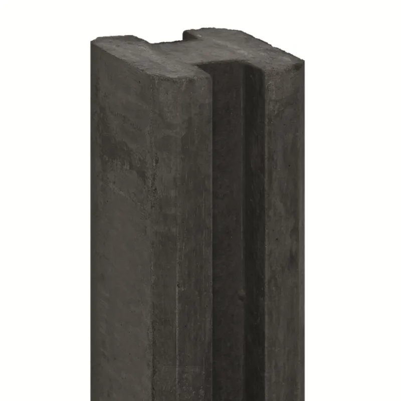 Hoge Kwaliteit Sleufpaal | Hout Beton Schutting met Sleuf i.c.m. Tuinscherm | Antraciet - 24x3.5x184