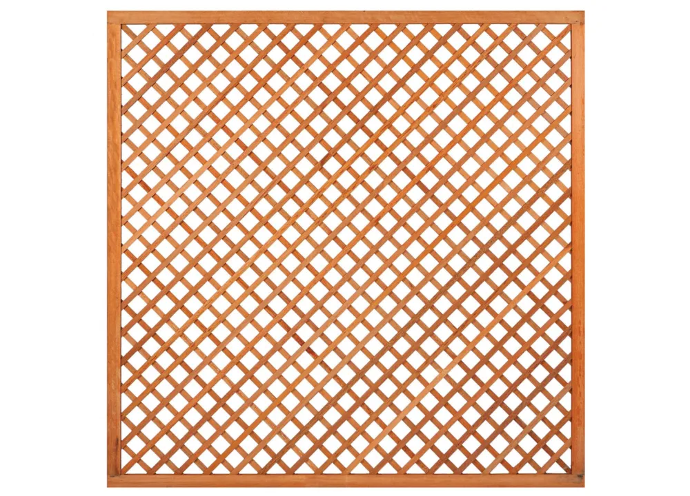 Uitverkoop Trellis diagonaal met lijst | Onbehandeld hardhout | Diverse afmetingen - Trellis diagonaal met lijst hardhout H180x B60cm
